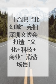 合肥“北幻城”亮相深圳文博会 打造“文化+科技+商业”消费场景