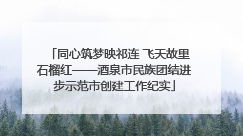 同心筑梦映祁连 飞天故里石榴红——酒泉市民族团结进步示范市创建工作纪实