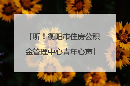 听！衡阳市住房公积金管理中心青年心声