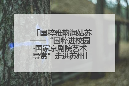 国粹雅韵润姑苏——“国粹进校园·国家京剧院艺术导赏”走进苏州