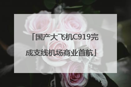 国产大飞机C919完成支线机场商业首航