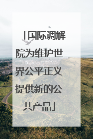 国际调解院为维护世界公平正义提供新的公共产品