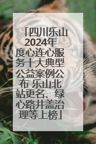 四川乐山2024年度心连心服务十大典型公益案例公布 乐山北站更名、绿心路井盖治理等上榜