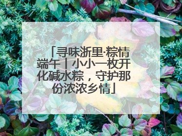 寻味浙里·粽情端午丨小小一枚开化碱水粽，守护那份浓浓乡情