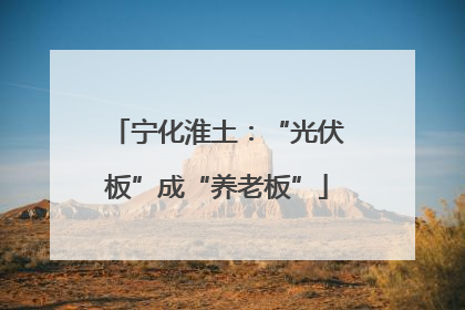 宁化淮土：“光伏板”成“养老板”