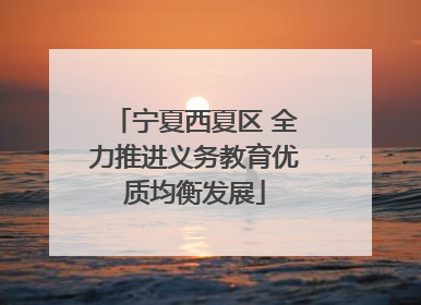 宁夏西夏区 全力推进义务教育优质均衡发展