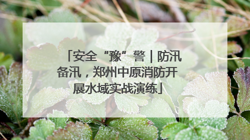 安全“豫”警｜防汛备汛，郑州中原消防开展水域实战演练