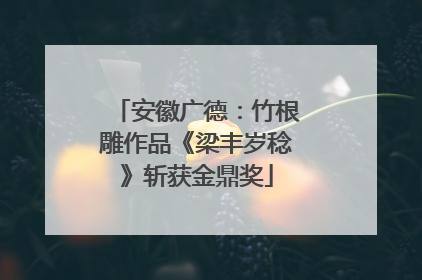 安徽广德：竹根雕作品《梁丰岁稔》斩获金鼎奖