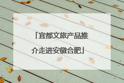 宜都文旅产品推介走进安徽合肥