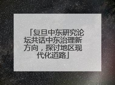 复旦中东研究论坛共话中东治理新方向，探讨地区现代化道路