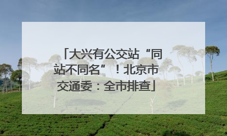 大兴有公交站“同站不同名”！北京市交通委：全市排查