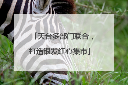 天台多部门联合，打造银发红心集市