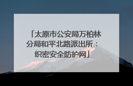 太原市公安局万柏林分局和平北路派出所：织密安全防护网