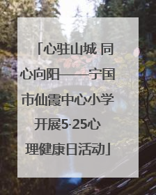 心驻山城 同心向阳——宁国市仙霞中心小学开展5·25心理健康日活动