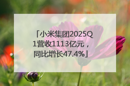 小米集团2025Q1营收1113亿元，同比增长47.4%