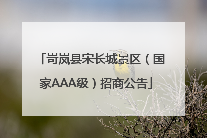 岢岚县宋长城景区（国家AAA级）招商公告