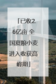 已收2.6亿亩 全国夏粮小麦进入收获高峰期