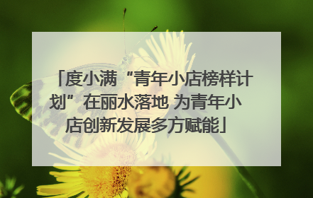 度小满“青年小店榜样计划”在丽水落地 为青年小店创新发展多方赋能