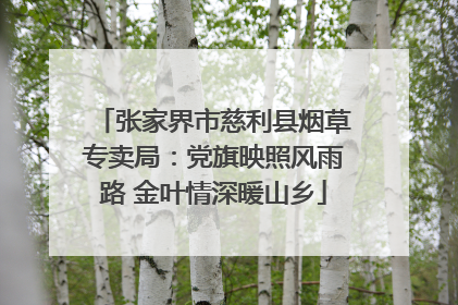 张家界市慈利县烟草专卖局：党旗映照风雨路 金叶情深暖山乡
