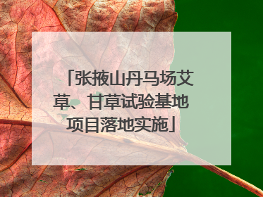 张掖山丹马场艾草、甘草试验基地项目落地实施