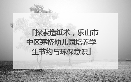 探索造纸术，乐山市中区茅桥幼儿园培养学生节约与环保意识
