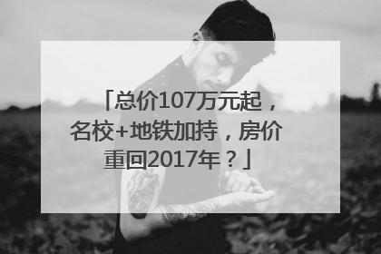 总价107万元起，名校+地铁加持，房价重回2017年？