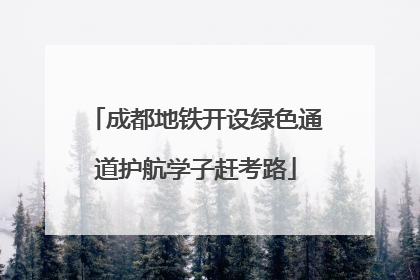 成都地铁开设绿色通道护航学子赶考路