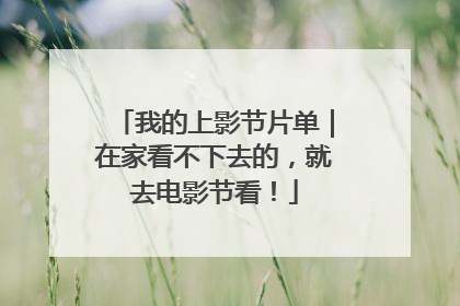 我的上影节片单｜在家看不下去的，就去电影节看！