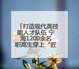 打造现代高技能人才队伍 宁海1200余名职高生穿上“匠士袍”