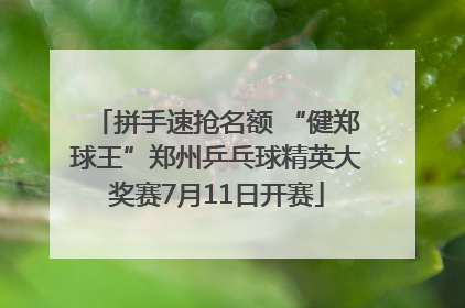 拼手速抢名额 “健郑球王”郑州乒乓球精英大奖赛7月11日开赛
