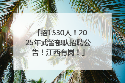 招1530人！2025年武警部队招聘公告！江西有岗！