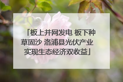 板上并网发电 板下种草固沙 洛浦县光伏产业实现生态经济双收益