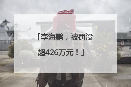 李海鹏，被罚没超426万元！