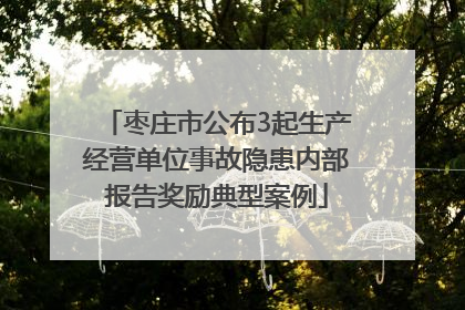 枣庄市公布3起生产经营单位事故隐患内部报告奖励典型案例