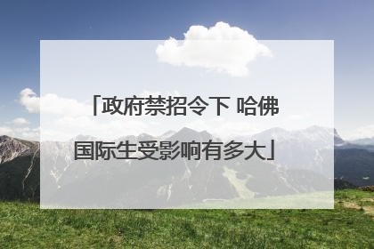 政府禁招令下 哈佛国际生受影响有多大