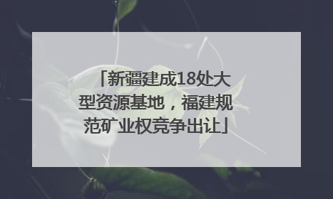 新疆建成18处大型资源基地，福建规范矿业权竞争出让