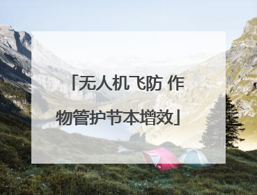无人机飞防 作物管护节本增效