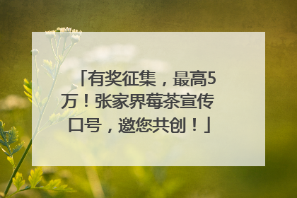 有奖征集，最高5万！张家界莓茶宣传口号，邀您共创！