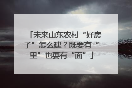 未来山东农村“好房子”怎么建？既要有“里”也要有“面”
