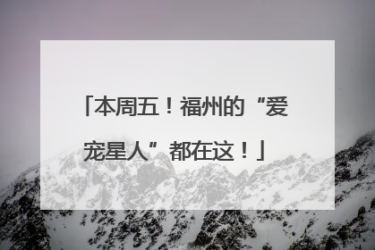 本周五！福州的“爱宠星人”都在这！