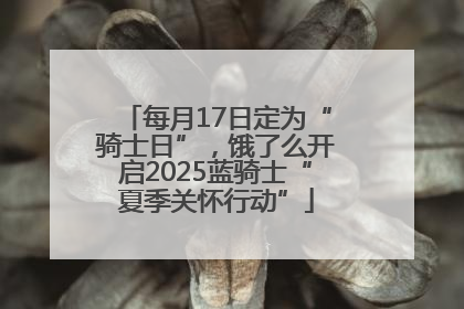 每月17日定为“骑士日”，饿了么开启2025蓝骑士“夏季关怀行动”