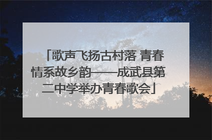歌声飞扬古村落 青春情系故乡韵——成武县第二中学举办青春歌会