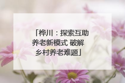 桦川：探索互助养老新模式 破解乡村养老难题
