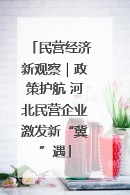 民营经济新观察｜政策护航 河北民营企业激发新“冀”遇