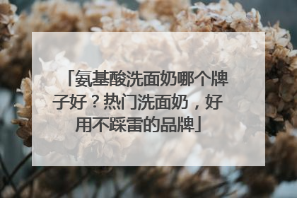 氨基酸洗面奶哪个牌子好？热门洗面奶，好用不踩雷的品牌