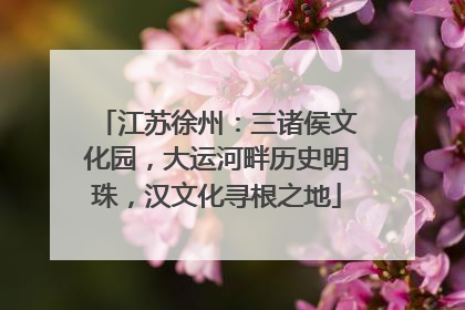 江苏徐州：三诸侯文化园，大运河畔历史明珠，汉文化寻根之地