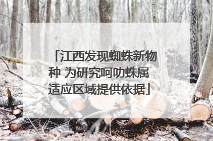 江西发现蜘蛛新物种 为研究呵叻蛛属适应区域提供依据