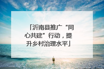 沂南县推广“同心共建”行动，提升乡村治理水平