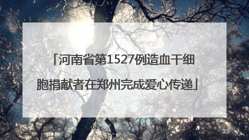 河南省第1527例造血干细胞捐献者在郑州完成爱心传递