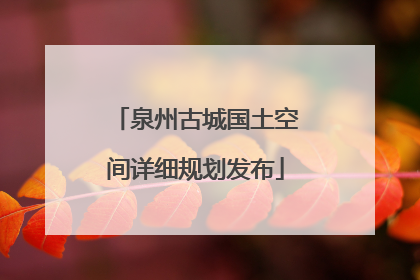 泉州古城国土空间详细规划发布